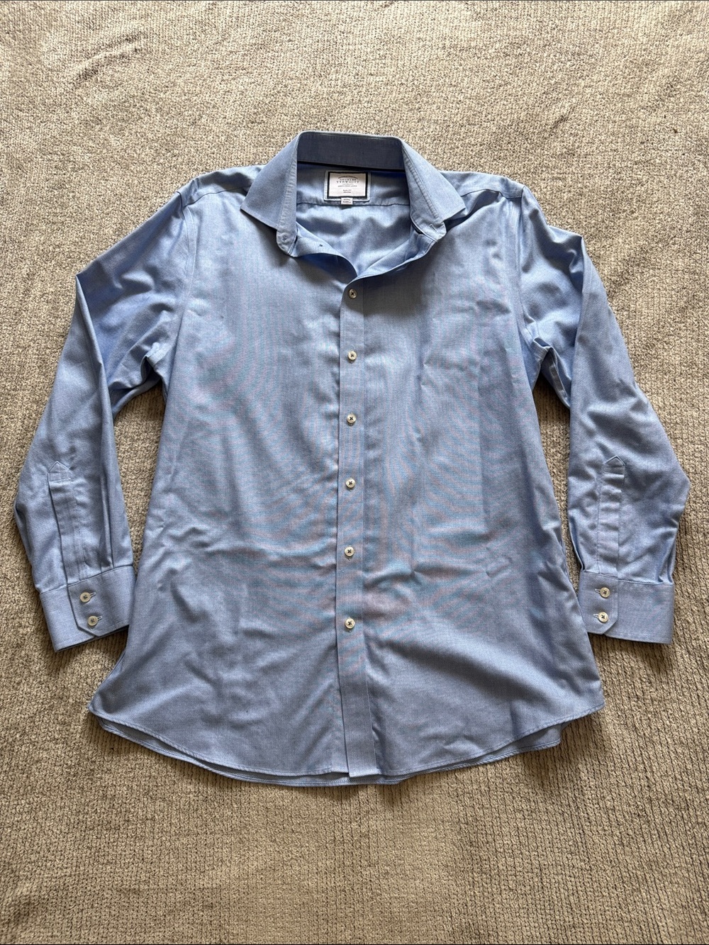 Charles Tyrwhitt Blue Slim Fit Non Iron Dress Shirt 17 35 Cotton